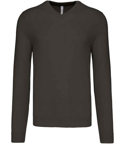 Kariban Cotton Acrylic V Neck Sweater - Dark Grey