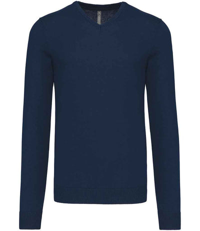 Kariban Cotton Acrylic V Neck Sweater - Navy