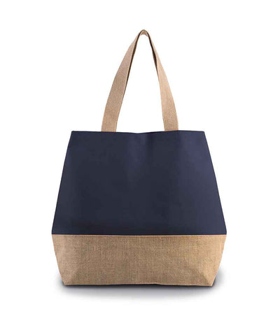 Kimood Canvas & Jute Shopper - Patriot Blue/Natural