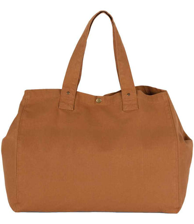 Kimood Faded Cotton Shopper - Washed Caramel Coffee