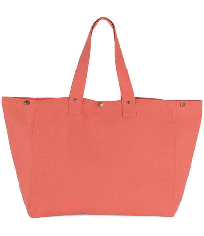 Kimood Faded Cotton Shopper - Washed Coral Pink