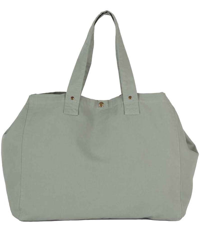 Kimood Faded Cotton Shopper - Washed Green Clay