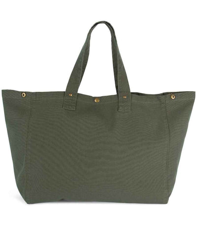 Kimood Faded Cotton Shopper - Washed Kombu Green