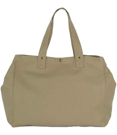 Kimood Faded Cotton Shopper - Washed Olive Grey