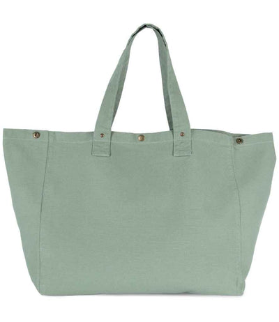 Kimood Faded Cotton Shopper - Washed Water Green