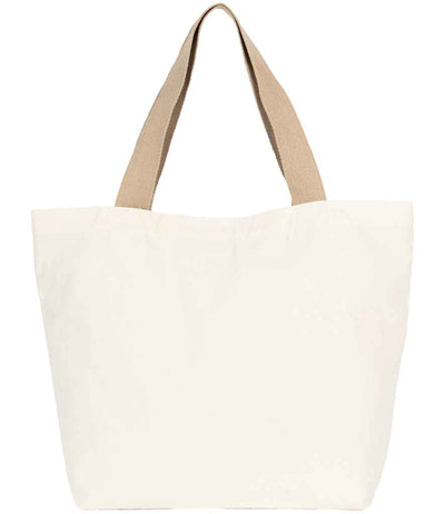 Kimood Large Recycled Flat-Bottom Shopping Bag - Ecume/Hemp