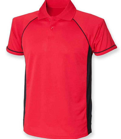 Finden + Hales Performance Panel Polo Shirt - Red/Black