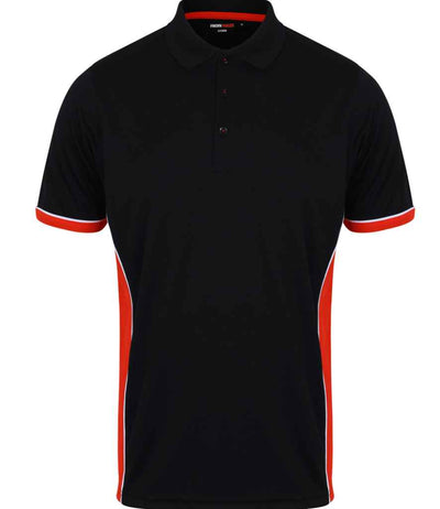 Finden + Hales Contrast Panel Polo Shirt - Black/Red