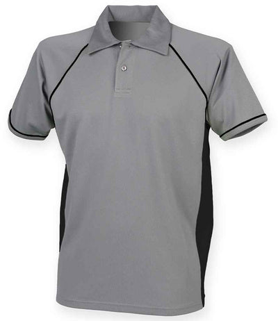 Finden + Hales Performance Piped Polo Shirt - Grey/Black