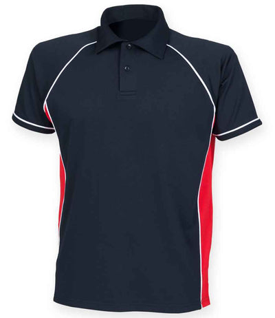 Finden + Hales Performance Piped Polo Shirt - Navy/Red/White