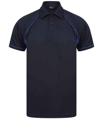 Finden + Hales Performance Piped Polo Shirt - Navy/Royal Blue