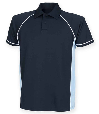 Finden + Hales Performance Piped Polo Shirt - Navy/Sky Blue/White