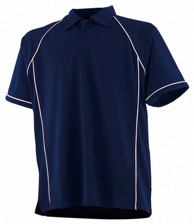 Finden + Hales Performance Piped Polo Shirt - Navy/White