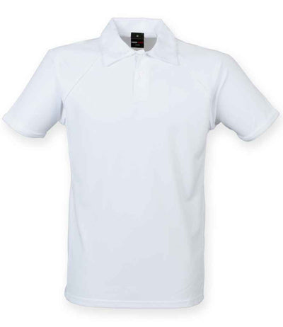Finden + Hales Performance Piped Polo Shirt - White/White