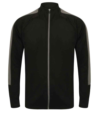 Finden + Hales Knitted Tracksuit Top - Black/Gunmetal
