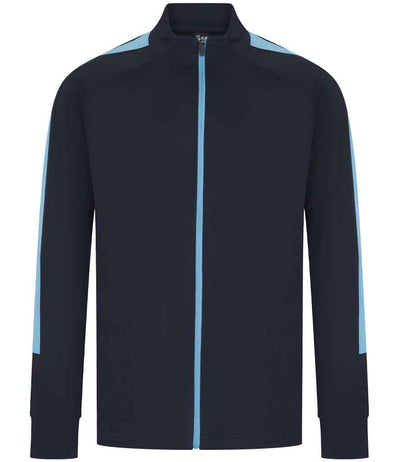 Finden + Hales Knitted Tracksuit Top - Navy/Sky blue