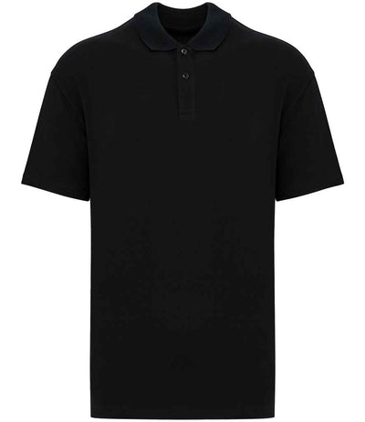 Native Spirit Drop Shoulder Piqué Polo Shirt - Black