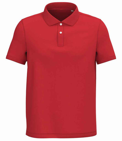 Native Spirit Piqué Polo Shirt - Poppy Red