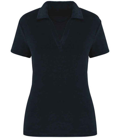 Native Spirit Ladies Terry Towel Polo Shirt - Navy