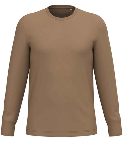 Native Spirit Unisex Crew Neck Long Sleeve T-Shirt - Dark Camel