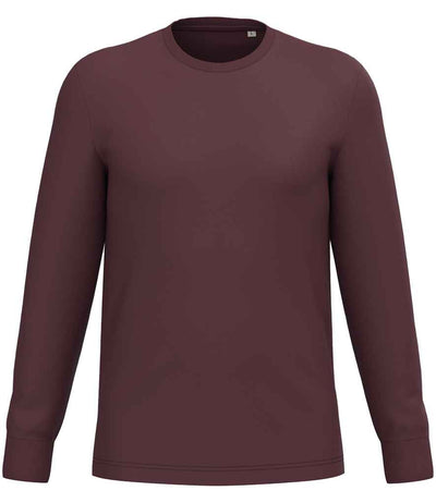 Native Spirit Unisex Crew Neck Long Sleeve T-Shirt - Dark Cherry