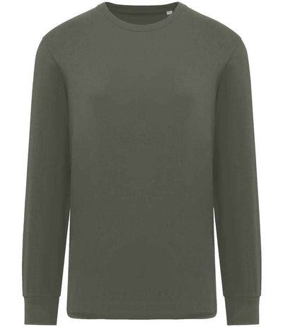 Native Spirit Unisex Crew Neck Long Sleeve T-Shirt - Organic Khaki