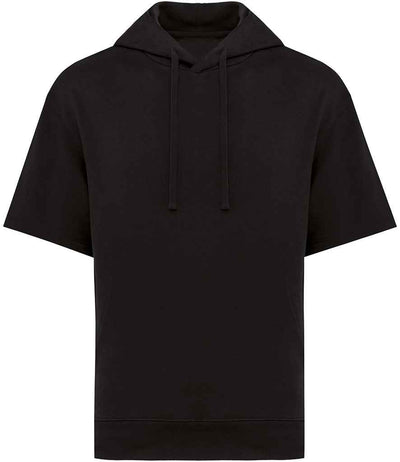 Native Spirit Unisex French Terry Short Sleeve Hooded Sweatshirt - Black