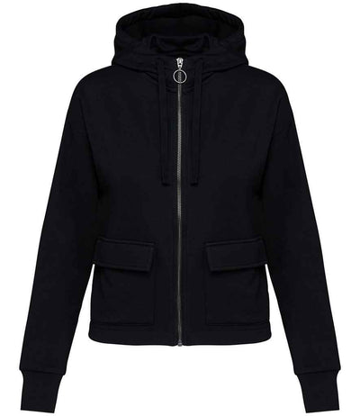 Native Spirit Ladies Full Zip Hooded Sweatshirt - Black