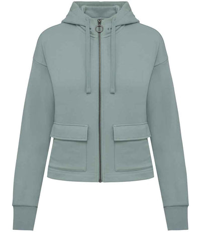 Native Spirit Ladies Full Zip Hooded Sweatshirt - Jade Green