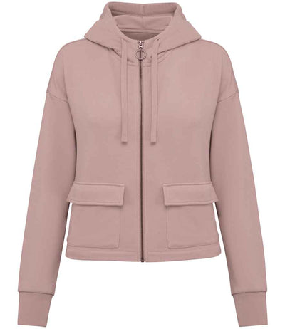 Native Spirit Ladies Full Zip Hooded Sweatshirt - Petal Rose