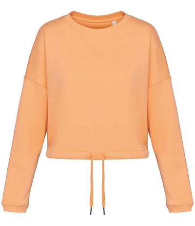 Native Spirit Ladies Oversized Cropped Sweatshirt - Apricot