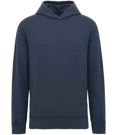 Native Spirit Unisex Washed Effect Oversized Hooded Sweatshirt - Washed Navy