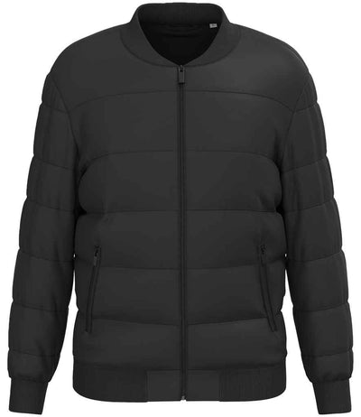 Native Spirit Varsity Collar Padded Jacket - Black