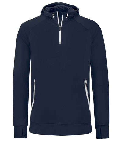 Proact Zip Neck Hooded Sweatshirt - Navy