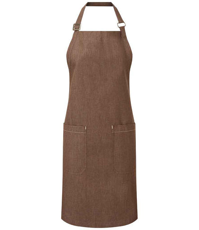 Premier Fairtrade Organic Cotton Denim Bib Apron - Brown Denim