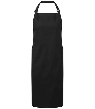 Premier Recycled Polyester and Fairtrade Organic Cotton Bib Apron - Black