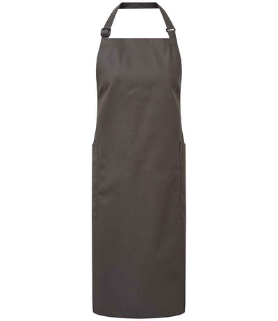 Premier Recycled Polyester and Fairtrade Organic Cotton Bib Apron - Dark Grey