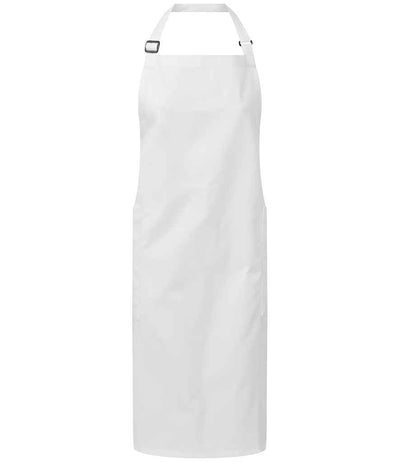 Premier Recycled Polyester and Fairtrade Organic Cotton Bib Apron - White
