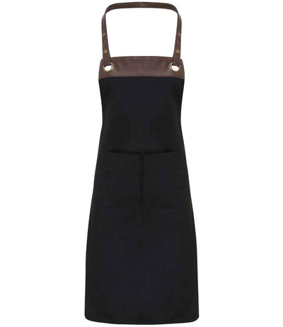 Premier Espresso Bib Apron - Black/Brown