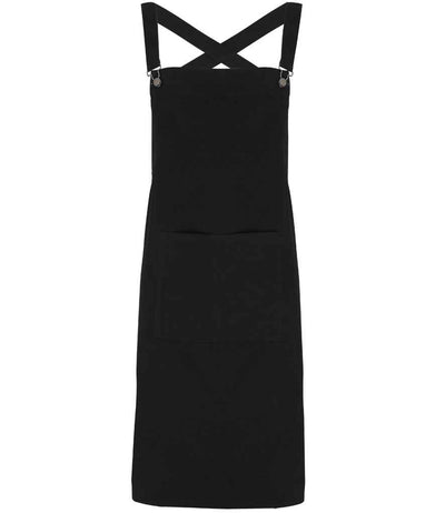 Premier Cross Back Barista Bib Apron - Black