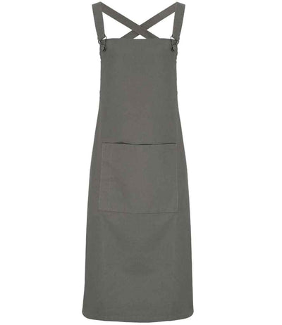 Premier Cross Back Barista Bib Apron - Dark Grey
