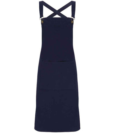 Premier Cross Back Barista Bib Apron - Navy