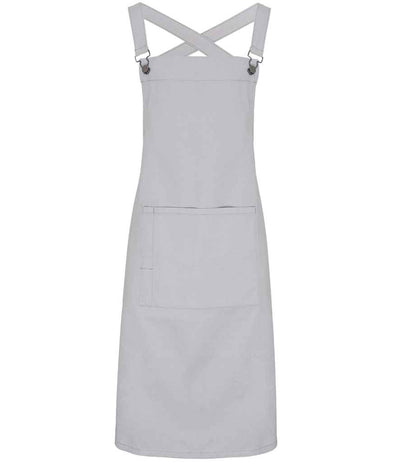 Premier Cross Back Barista Bib Apron - Silver