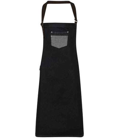 Premier Division Bib Apron - Black Denim