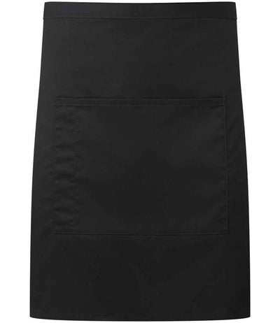 Premier 'Colours' Mid Length Apron with Pocket - Black