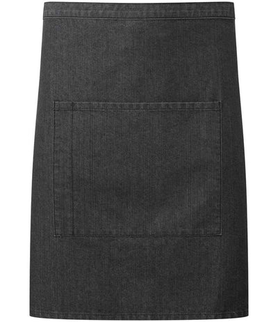 Premier 'Colours' Mid Length Apron with Pocket - Black Denim