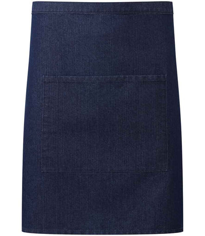 Premier 'Colours' Mid Length Apron with Pocket - Indigo Denim