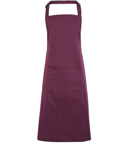 Premier 'Colours' Bib Apron with Pocket - Aubergine