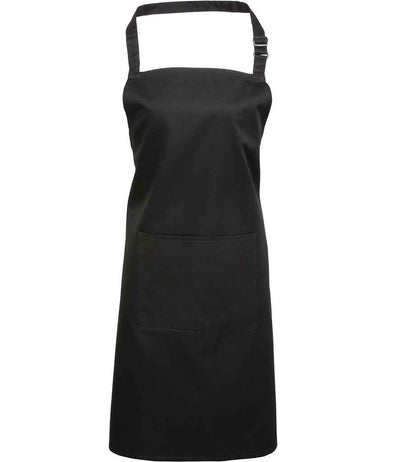 Premier 'Colours' Bib Apron with Pocket - Black