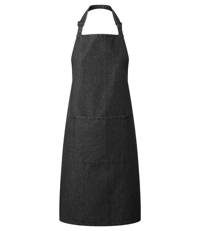 Premier 'Colours' Bib Apron with Pocket - Black Denim